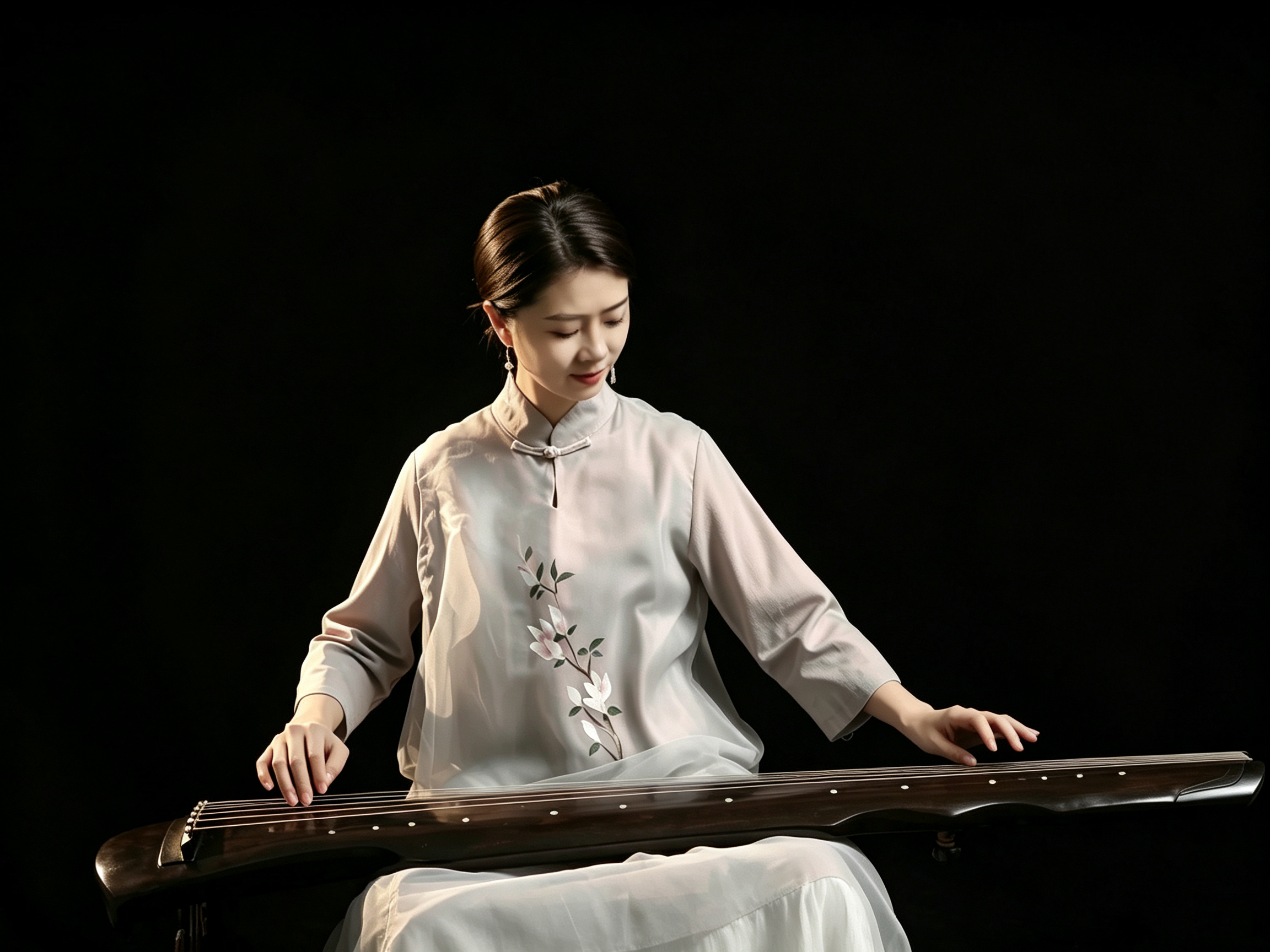 Yanxi playing the Guqin